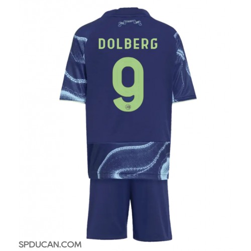 Dječji Nogometni Dres Ajax Kasper Dolberg #9 Gostujuci 2025-26 Kratak Rukav (+ Kratke hlače)